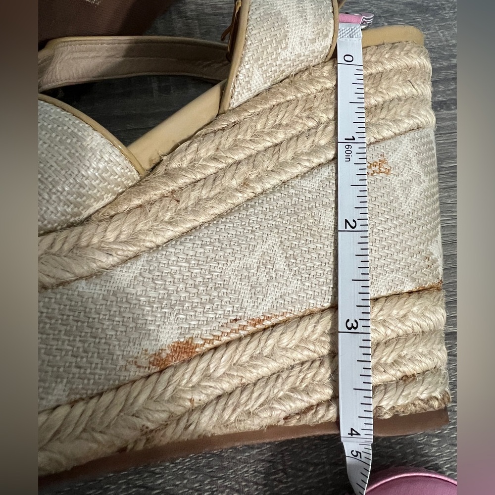 Louis Vuitton Beige Monogram Canvas Espadrille Wedge Sandals - Picture 8 of 16